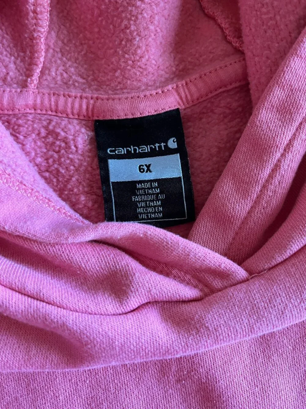 Carhartt pink logo hoodie 6X
